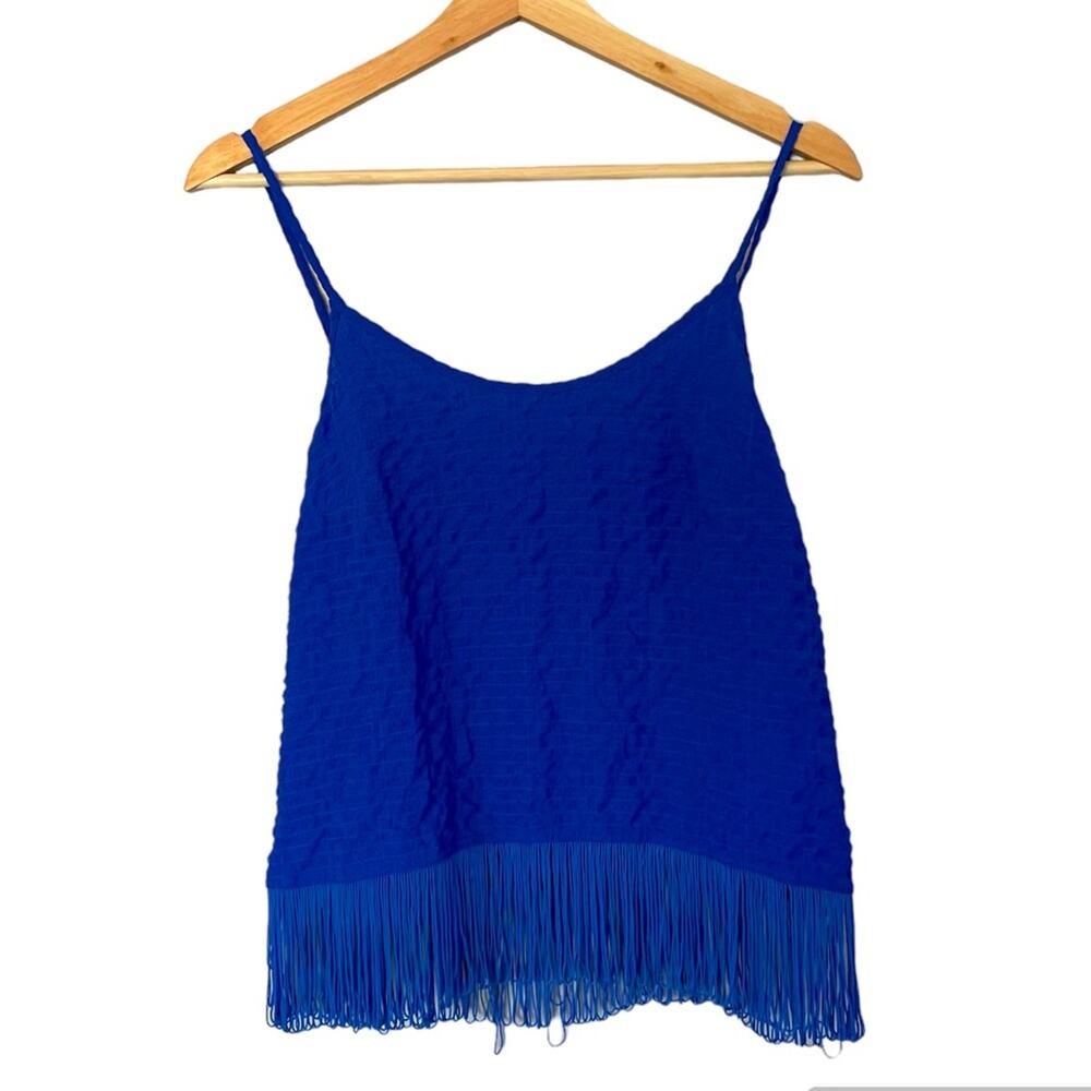 Lilly Pulitzer Naeem Fringe Hem Boho Tank Top in Royal Blue WOMEN’S SIZE XS - Picture 2 of 10